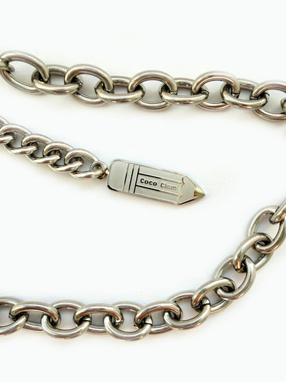 Stork Scissor Necklace in Silver