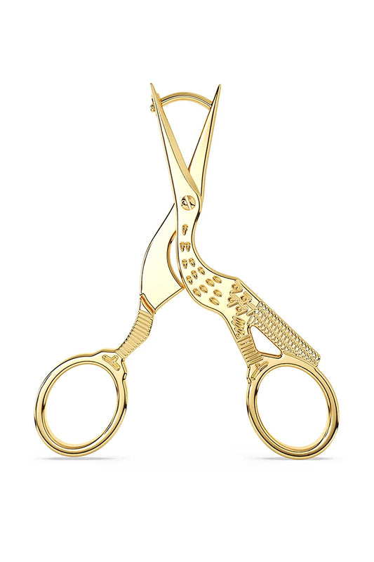 Stork Scissor Earrings in Gold
