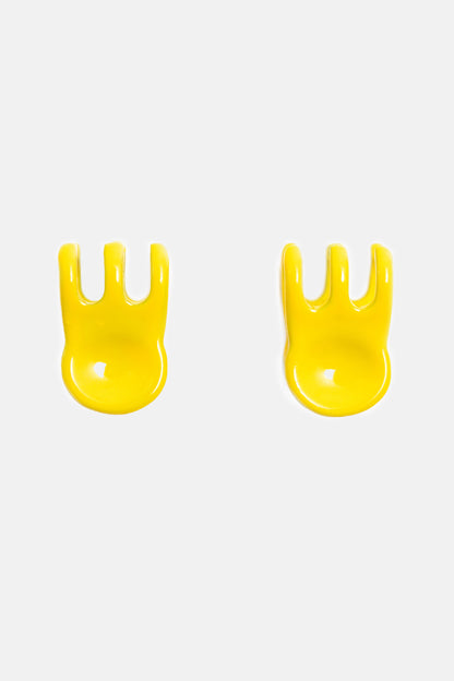 Mini Claw Clip Hoops in Lemon
