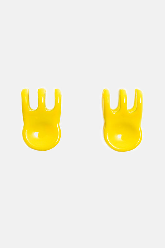 Mini Claw Clip Hoops in Lemon